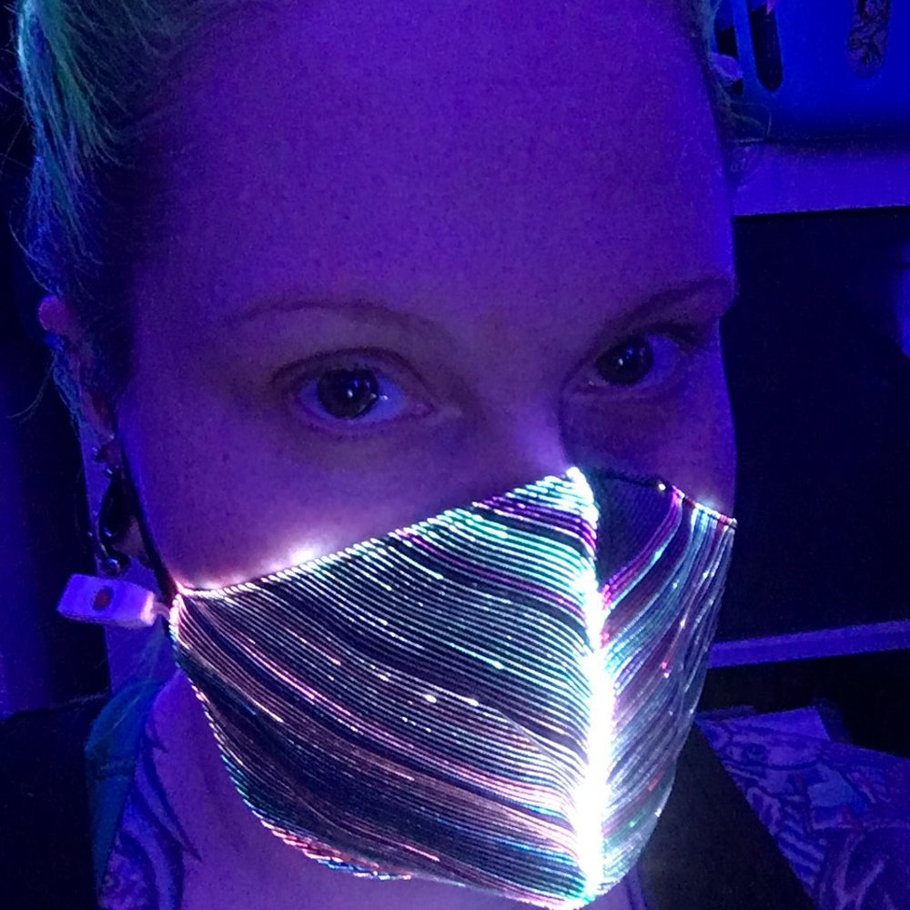 NEW LED rechargeable light up face mask Small Med